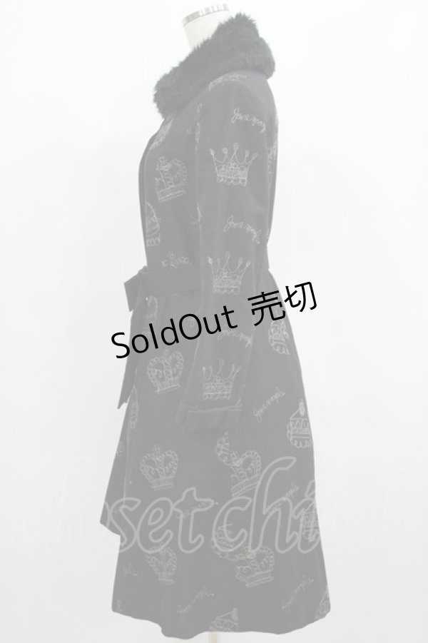 画像2: Jane Marple / 王冠ケーキ刺繍コート  黒 H-25-03-30-1007-JM-CO-KB-ZH (2)