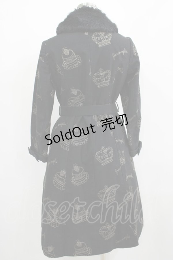 画像3: Jane Marple / 王冠ケーキ刺繍コート  黒 H-25-03-30-1007-JM-CO-KB-ZH (3)