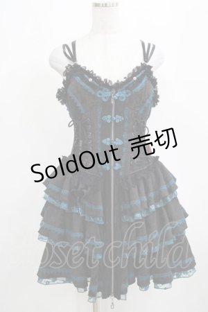 画像: Ozz oneste / チャイナボタンビスチェワンピース  黒 H-25-03-30-1009-OO-OP-KB-ZH