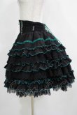画像2: Ozz oneste / 薔薇刺繍レースフリルスカート  黒×緑 H-25-03-30-1012-OO-SK-KB-ZH (2)