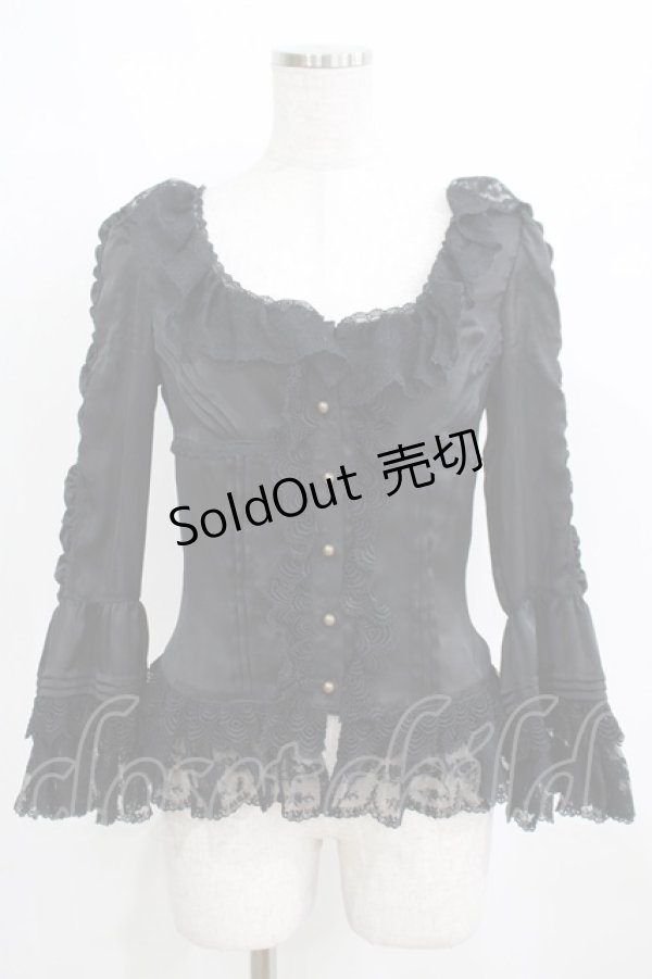 画像1: Juliette et Justine / Princesse de fleur blouse〜プランセス　ドゥ　フルール〜 Free ブラック H-25-03-30-055-CL-BL-NS-ZH (1)