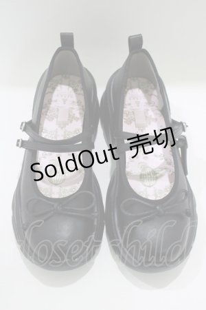 画像: m petit by misako / AMリボンバレエシューズ L ブラック H-25-03-30-079-LO-SH-NS-ZH