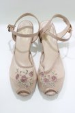 画像1: an another angelus / ローズ刺繍メッシュサンダル L ベージュ H-25-03-30-080-CA-SH-NS-ZH (1)