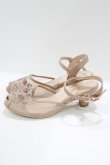画像2: an another angelus / ローズ刺繍メッシュサンダル L ベージュ H-25-03-30-080-CA-SH-NS-ZH (2)