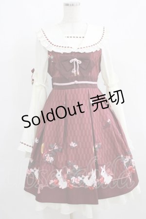 画像: Amavel / お月見うさぎの和風セーラーワンピース Free ボルドー H-25-03-30-023-CA-OP-NS-ZH