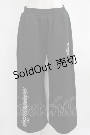 画像: NieR Clothing / 刺繍ワイドパンツ  黒 H-25-03-31-026-PU-PA-KB-ZH