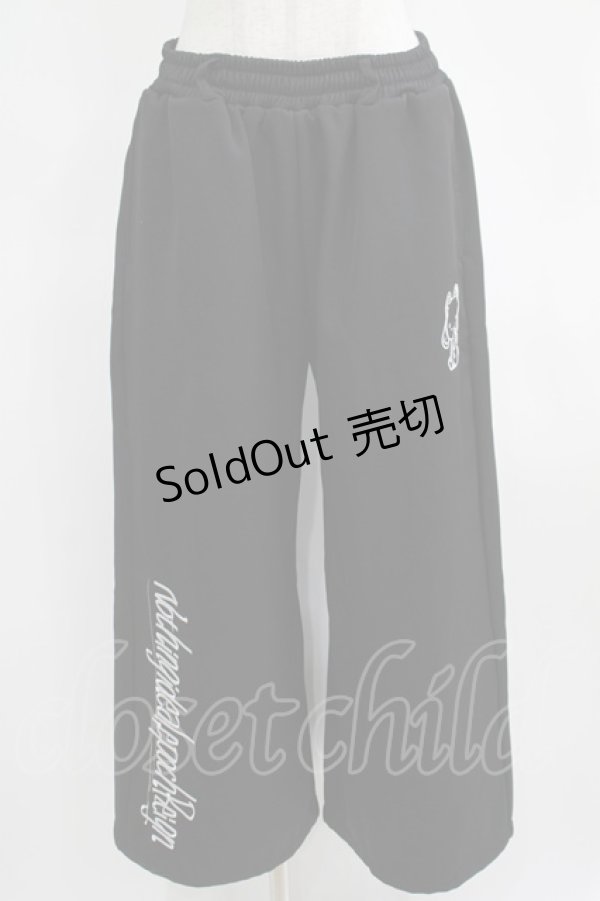 画像1: NieR Clothing / 刺繍ワイドパンツ  黒 H-25-03-31-026-PU-PA-KB-ZH (1)