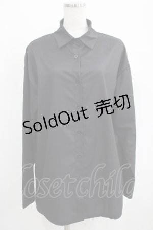 画像: NieR Clothing / バックプリントシャツ  黒 H-25-03-31-037-PU-BL-KB-ZH