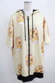 画像1: NieR Clothing / 総柄ZIP半袖パーカー  黄 H-25-03-31-040-PU-TO-KB-ZH (1)