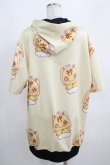 画像3: NieR Clothing / 総柄ZIP半袖パーカー  黄 H-25-03-31-040-PU-TO-KB-ZH (3)