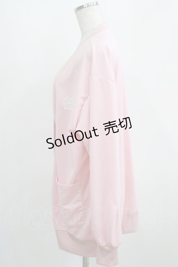 画像2: NieR Clothing / 王冠刺繍Vネックカーデ  ピンク H-25-03-31-042-PU-TO-KB-ZH (2)