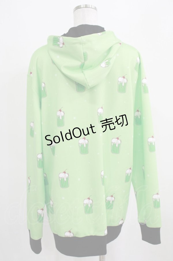 画像3: NieR Clothing / 総柄ZIPパーカー  グリーン H-25-03-31-043-PU-TO-KB-ZH (3)