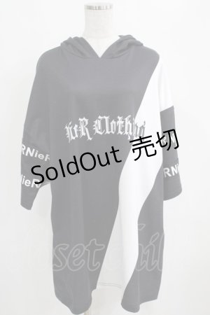画像: NieR Clothing / 半袖プルパーカー  黒 H-25-03-31-045-PU-TO-KB-ZH