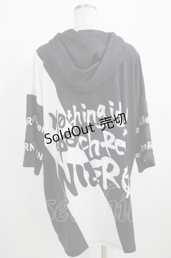 画像3: NieR Clothing / 半袖プルパーカー  黒 H-25-03-31-045-PU-TO-KB-ZH (3)