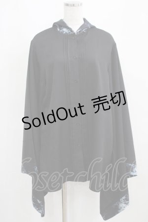 画像: NieR Clothing / 着物風袖フードシャツ  黒 H-25-03-31-046-PU-BL-KB-ZH