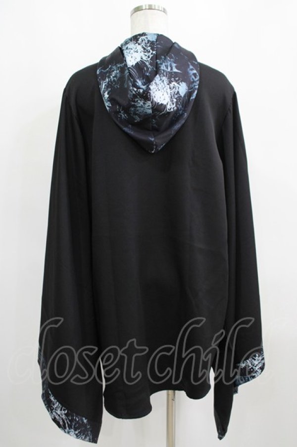 画像3: NieR Clothing / 着物風袖フードシャツ  黒 H-25-03-31-046-PU-BL-KB-ZH (3)