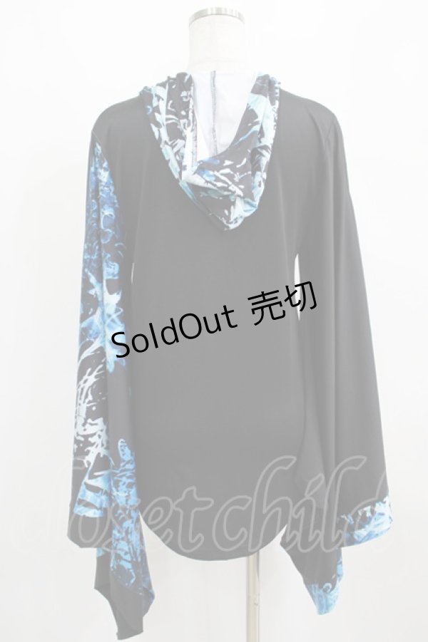 画像3: NieR Clothing / 着物風袖ZIPパーカー  黒 H-25-03-31-047-PU-TO-KB-ZH (3)