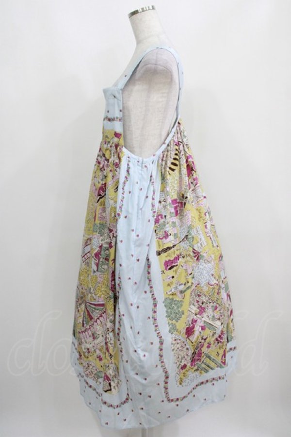 画像2: Jane Marple / La fete foraineエプロンドレス  サックス H-25-03-31-007-JM-OP-KB-ZH (2)