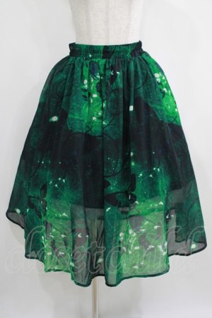 画像: NieR Clothing / GREEN BUTTERFLY SHEER SKIRT  グリーン H-25-03-31-013-PU-SK-KB-ZH