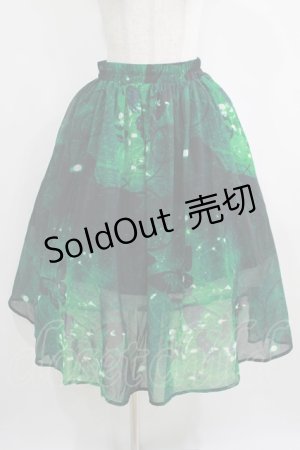 画像: NieR Clothing / GREEN BUTTERFLY SHEER SKIRT  グリーン H-25-03-31-013-PU-SK-KB-ZH