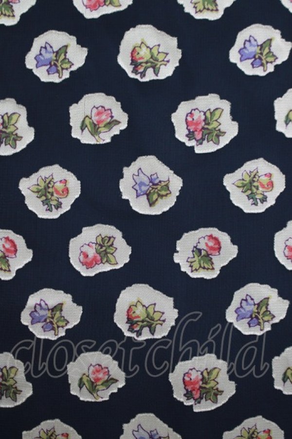 画像4: Jane Marple Dans Le Salon / Pieces of Flowersラウンドカラードレス  ネイビー H-25-03-31-019-JM-OP-KB-ZH (4)