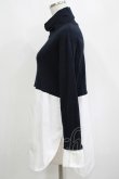 画像2: Jane Marple Dans Le Salon / Crumple collar pullover  ネイビー×ホワイト H-25-04-01-025-JM-TO-KB-ZH (2)