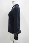 画像2: Jane Marple / Royal-fraise lace-trim pullover  ネイビー×アイボリー H-25-04-01-029-JM-OP-KB-ZH (2)