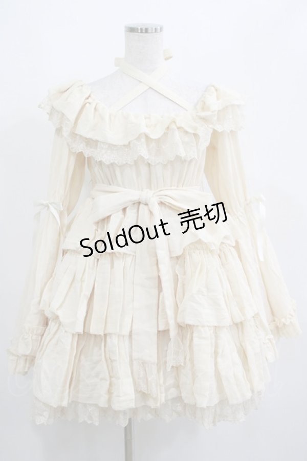 画像1: Vallee lys / Coquelicot Dress -gauze-  アイボリー H-25-04-01-034-GO-OP-KB-ZH (1)