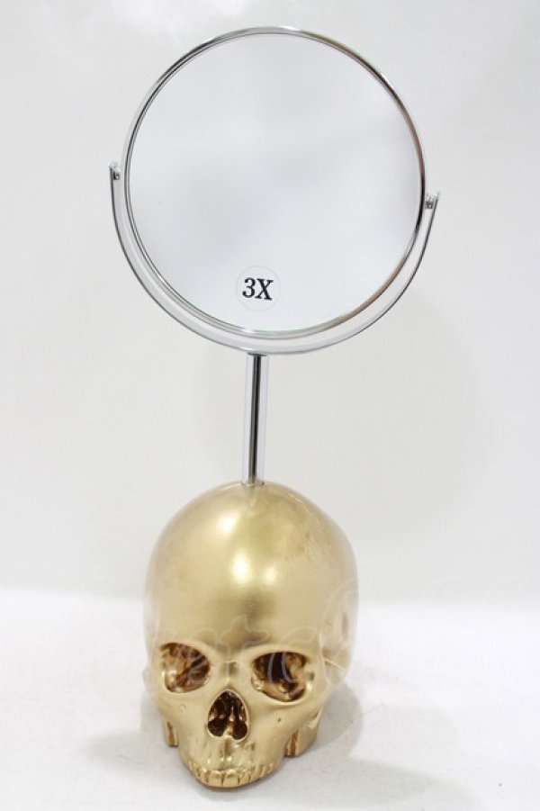 画像1: THE BLACKENED TEETH / Skull Vanity Mirror   H-25-04-01-054-PU-ZA-KB-ZH (1)