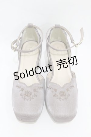画像: axes femme / 刺繍入りセパレートパンプス M グレー H-25-04-01-1001-AX-SH-NS-ZH