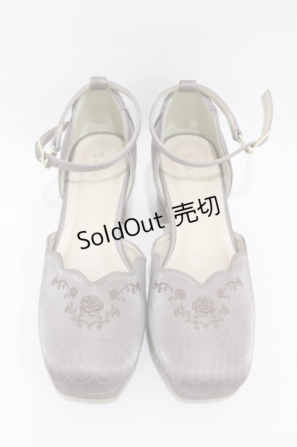 画像1: axes femme / 刺繍入りセパレートパンプス M グレー H-25-04-01-1001-AX-SH-NS-ZH (1)