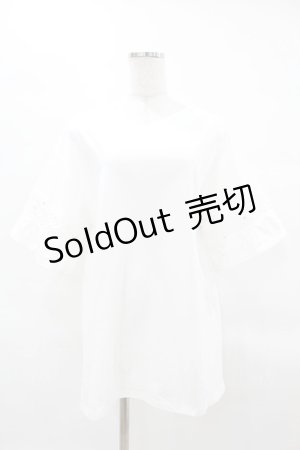 画像: axes femme / 袖レース切替ロングカットプルオーバー Free オフ H-25-04-01-1045-AX-TO-NS-ZH