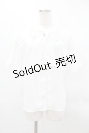 画像: axes femme POETIQUE / フリル半袖ブラウス M オフ H-25-04-01-1046-AX-BL-NS-ZH