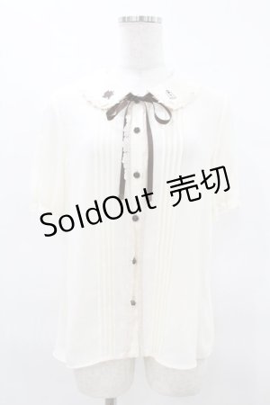 画像: axes femme / クラシックローズ刺繍入りブラウス M アイボリー H-25-04-01-1049-AX-TO-NS-ZH