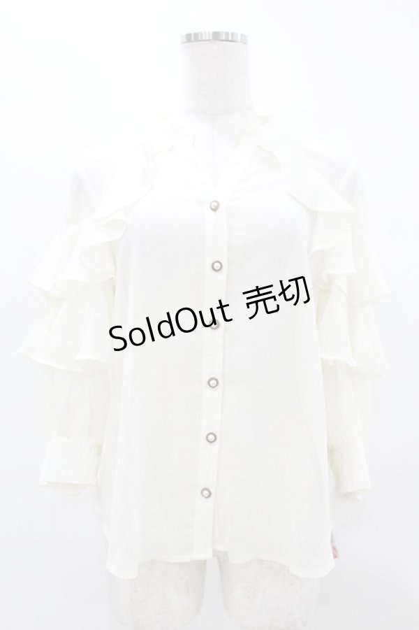 画像1: axes femme NOSTALGIE / シフォンフリルブラウス Free オフ H-25-04-01-1050-AX-BL-NS-ZH (1)