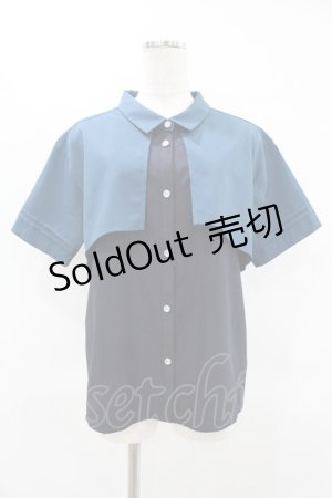 画像: axes femme / バイカラーフラシシャツ M ブルーグリーン H-25-04-01-1053-AX-BL-NS-ZH