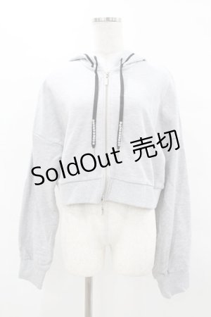 画像: DearMyLoveMillor / Wジップクロップドパーカー LL~3L グレー H-25-04-01-1059-0-TO-NS-ZH