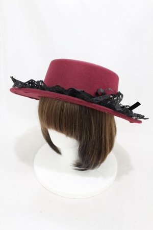 画像: axes femme / 巻きバラレースカンカン帽  ワイン H-25-04-01-1007-AX-AC-NS-ZH