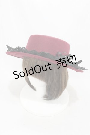 画像: axes femme / 巻きバラレースカンカン帽  ワイン H-25-04-01-1007-AX-AC-NS-ZH