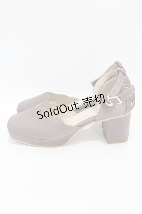 画像2: axes femme / 刺繍入りセパレートパンプス M グレー H-25-04-01-1001-AX-SH-NS-ZH (2)