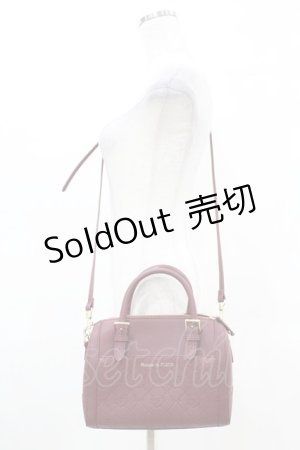 画像: Maison de FLEUR / モノグラムポケットボストンショルダーバッグ  ワイン H-25-04-01-1014-LO-BG-NS-ZH