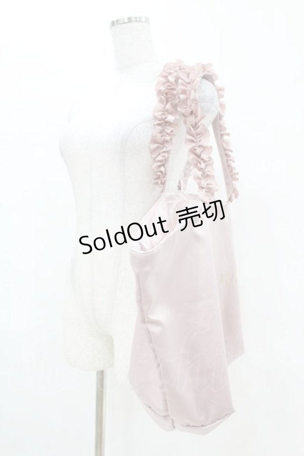 画像2: Maison de FLEUR / サテンフリルハンドルキャリーオンバッグ  ピンク H-25-04-01-1015-LO-BG-NS-ZH (2)