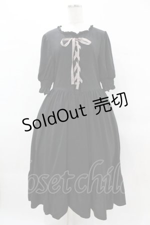 画像: m petit by misako / AMレースアップワンピース LL ブラック H-25-04-01-1024-LO-OP-NS-ZH