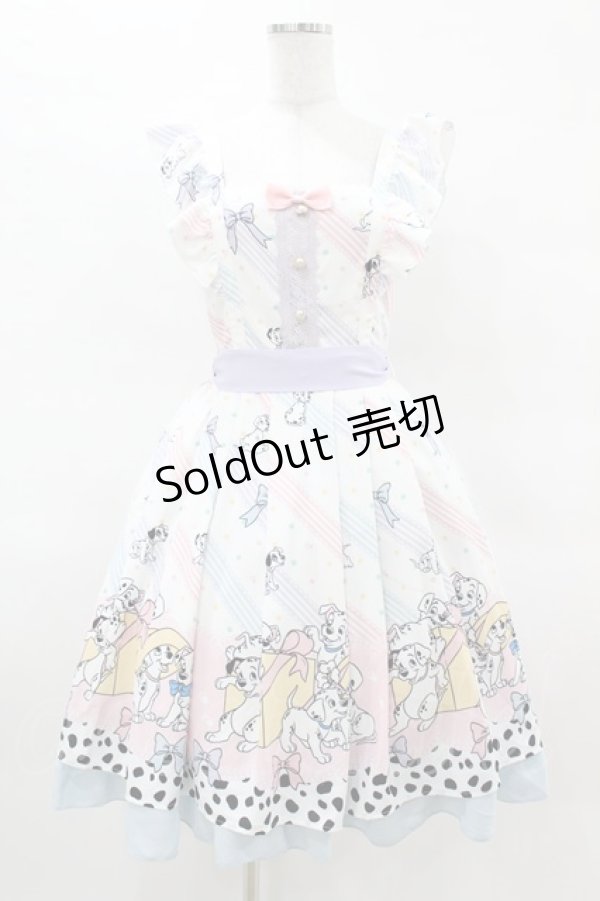 画像1: axes femme kawaii / 101匹わんちゃん/ワンピース M オフ H-25-04-01-1031-AX-OP-NS-ZH (1)