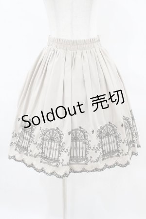画像: axes femme / 窓柄刺繍入りミドルスカート M ベージュ H-25-04-01-1037-AX-SK-NS-ZH