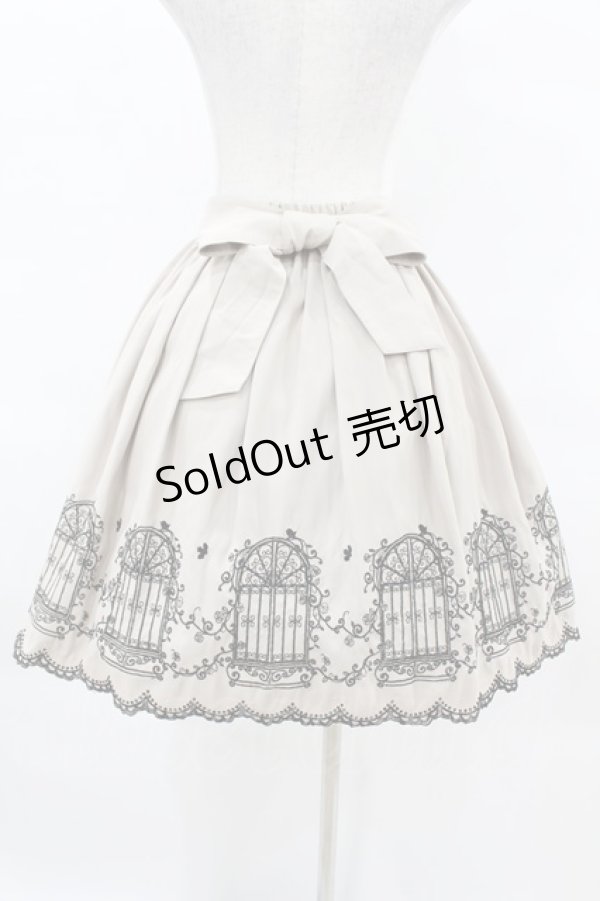 画像2: axes femme / 窓柄刺繍入りミドルスカート M ベージュ H-25-04-01-1037-AX-SK-NS-ZH (2)