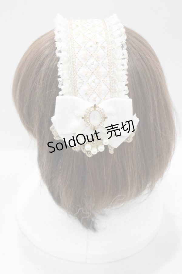 画像2: Triple fortune / 刺繍ヘッドドレス  アイボリー H-25-04-01-065-EL-AC-KB-ZH (2)