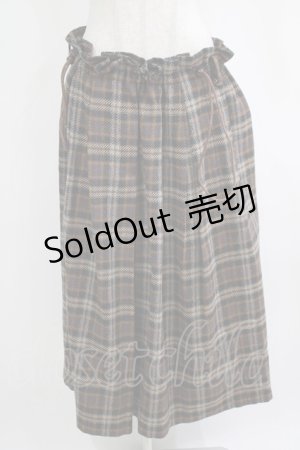 画像: Jane Marple Dans Le Salon / ウールチェックギャザースカート  ブラウン H-25-04-01-010-JM-SK-KB-ZH