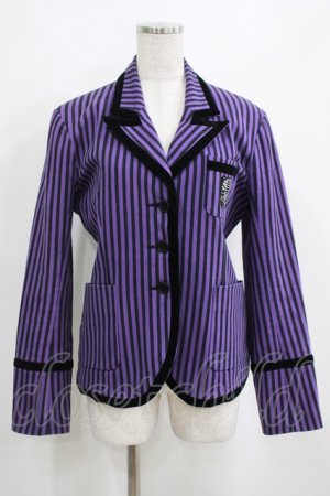 画像: STIGMATA / Stripe School Jacket  パープル×ブラック H-25-04-01-011-GO-JA-KB-ZT439