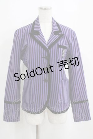 画像: STIGMATA / Stripe School Jacket  パープル×ブラック H-25-04-01-011-GO-JA-KB-ZT439